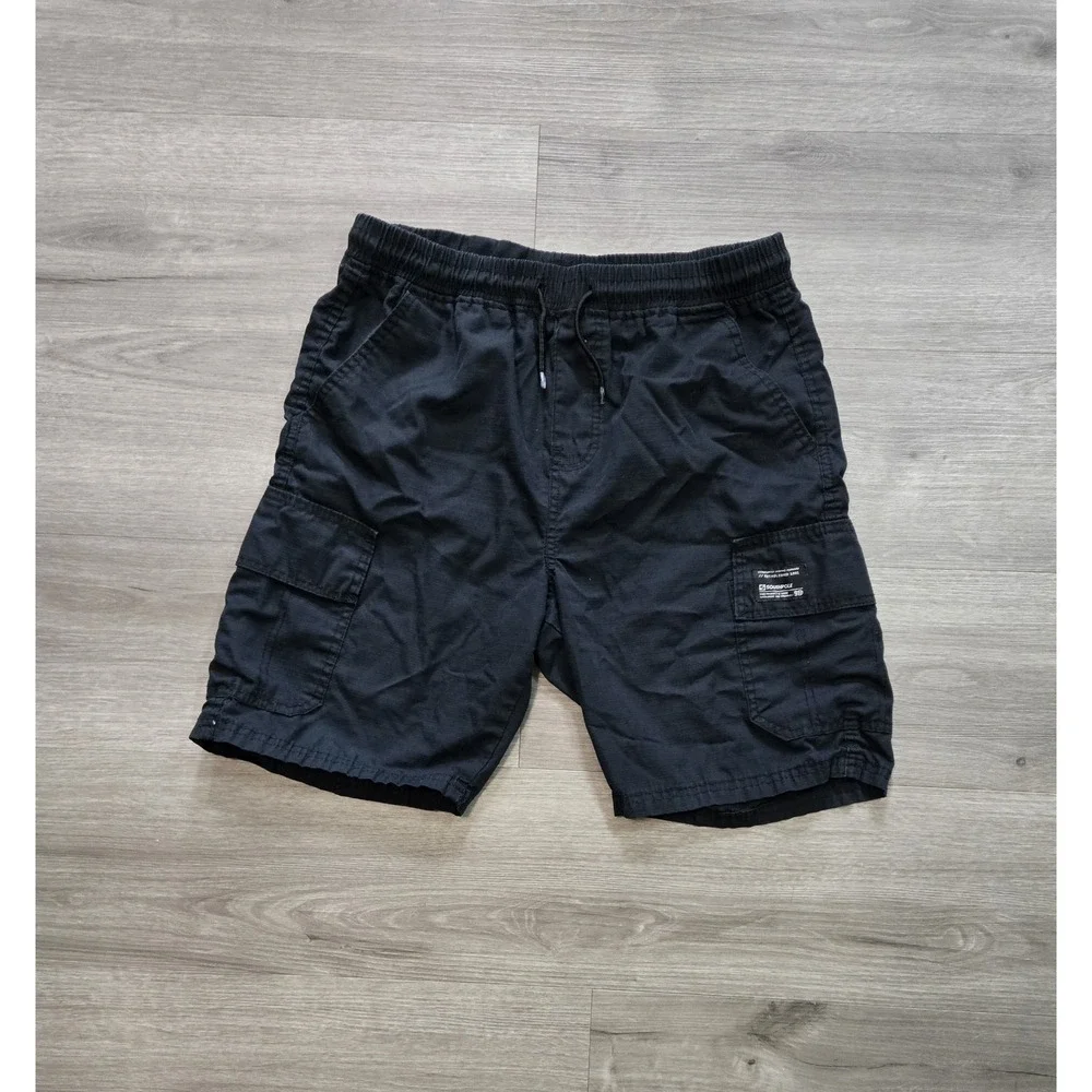Vintage Y2K Southpole Black Ripstop Cargo Shorts Drawstring Men's Size Small